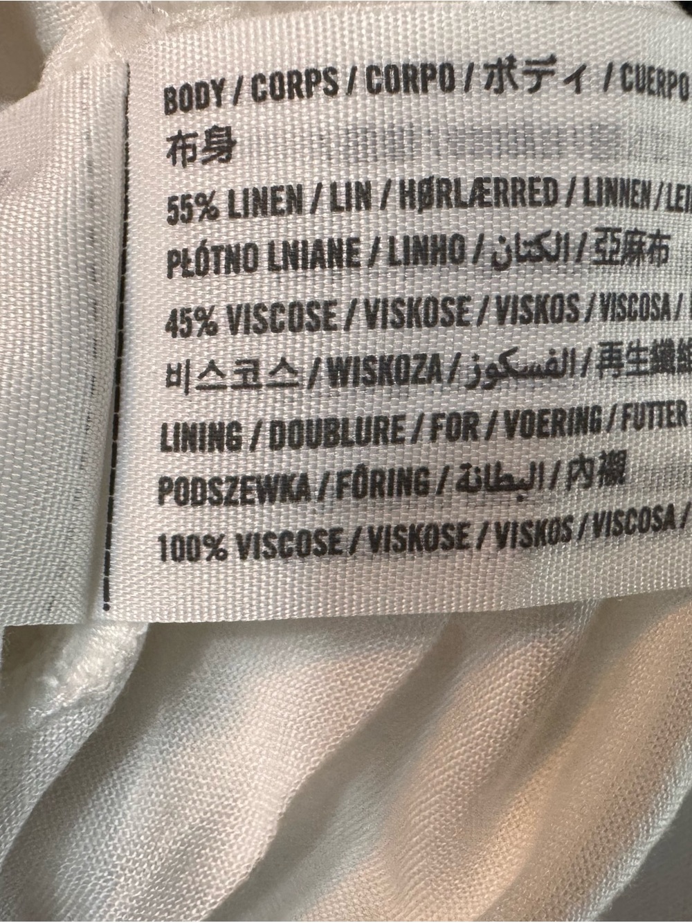 White Puff- Linen blend square neck midi dress. - Picture 9 of 9